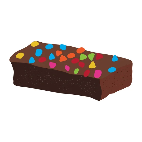Brownie al cioccolato con patatine — Vettoriale Stock