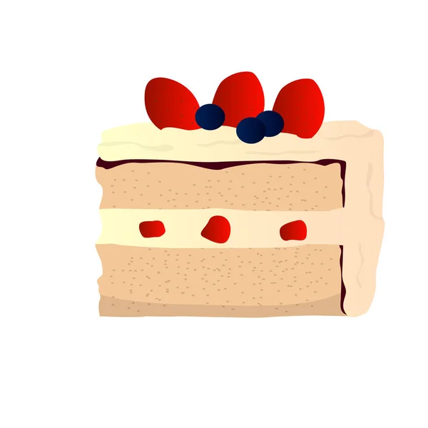Morceau isolé de gâteau — Image vectorielle