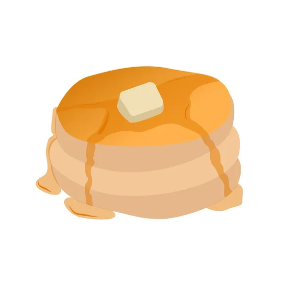 Pancakes with butter and syrup — Stockvector