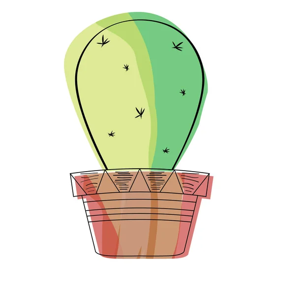 WaterColor kaktus i en kruka växt — Stock vektor