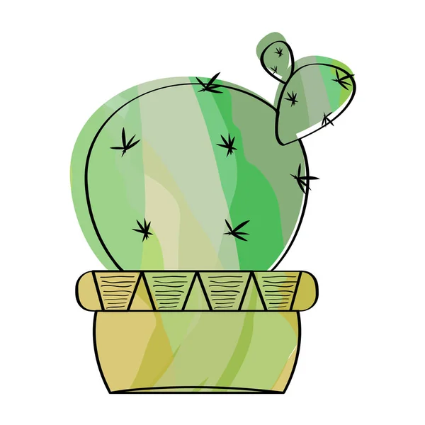 Aquarel cactus in een potplant — Stockvector