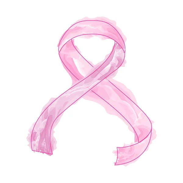 Acuarela cáncer de mama símbolo — Archivo Imágenes Vectoriales