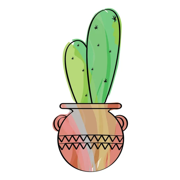 Cactus acuarela en una planta de maceta — Vector de stock