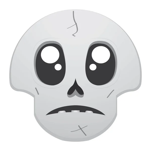 Sad head skull cartoon — Stock Vector