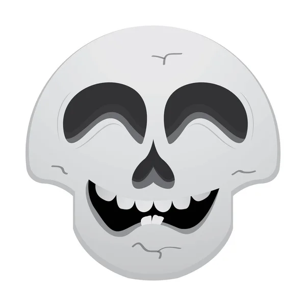 Happy head skull cartoon — Stock Vector