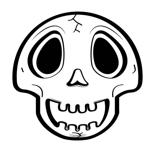 Happy tête crâne dessin animé — Image vectorielle