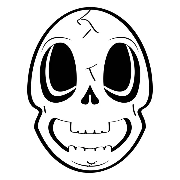 Happy head skull cartoon — Stock Vector