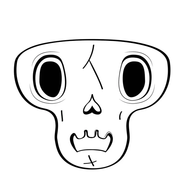 Dibujos animados cabeza feliz cráneo — Archivo Imágenes Vectoriales