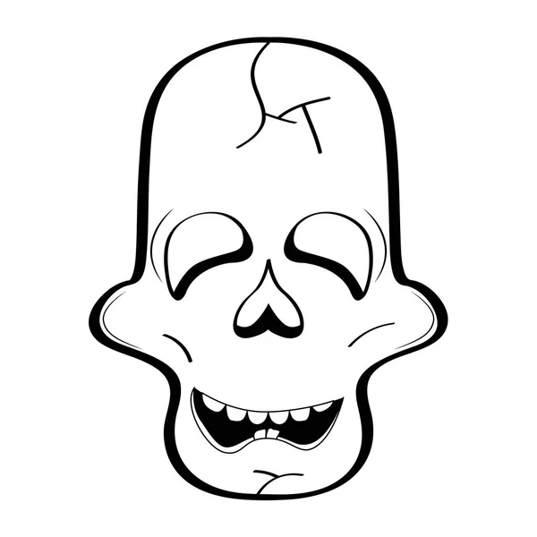 Happy head skull cartoon — Stock Vector