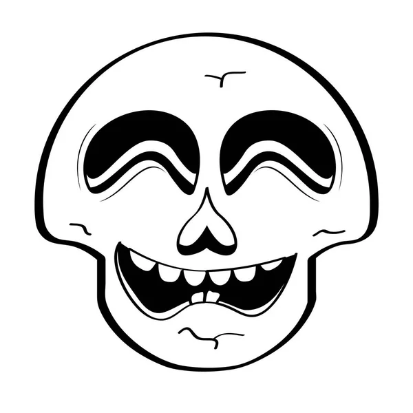 Happy head skull cartoon — Stock Vector