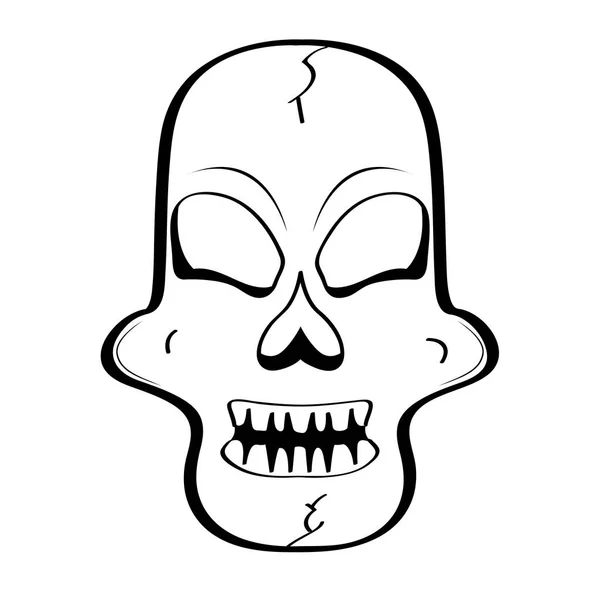 Tête crâne dessin animé image — Image vectorielle