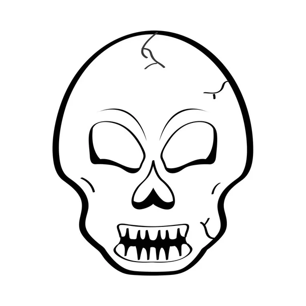 Head skull cartoon image — Stock Vector