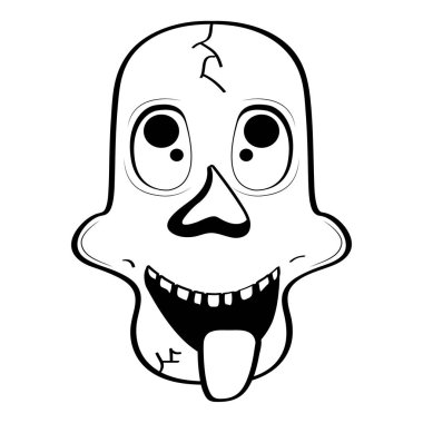 Mutlu ve çılgın kafa kafatası karikatür