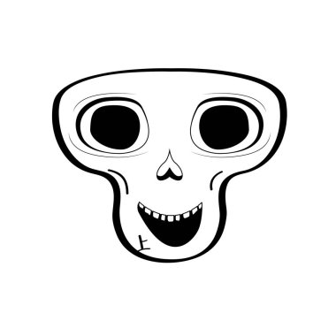 Mutlu ve çılgın kafa kafatası karikatür