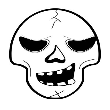 Mutlu kafa kafatası karikatür