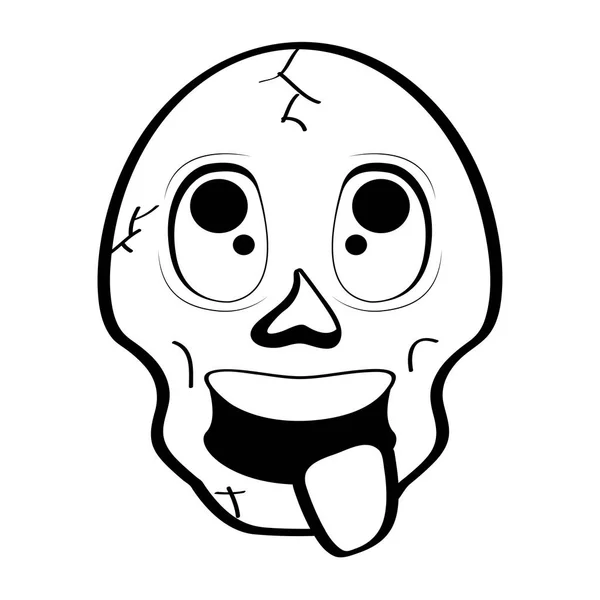 Dibujos animados cabeza feliz y loco cráneo — Archivo Imágenes Vectoriales