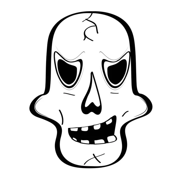 Happy tête crâne dessin animé — Image vectorielle