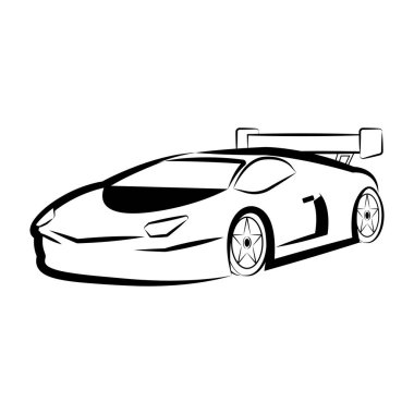 İzole yarış arabası krokisi