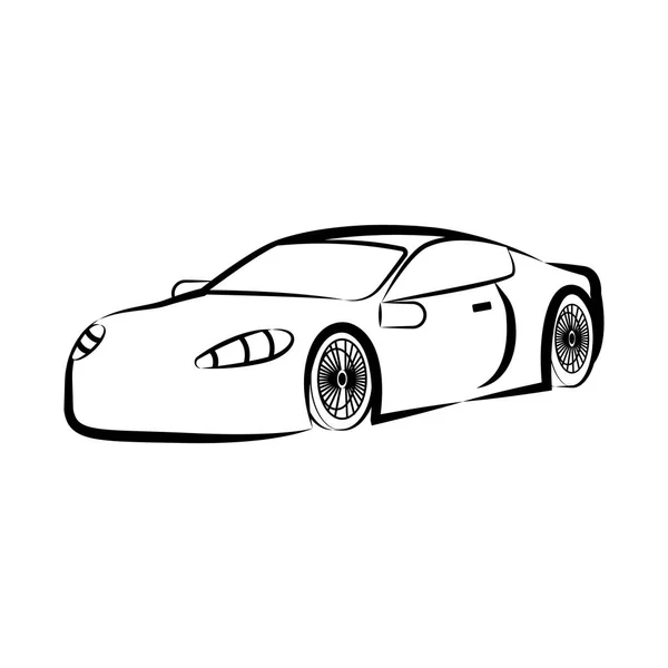 Esbozo de coche de carreras aislado — Vector de stock