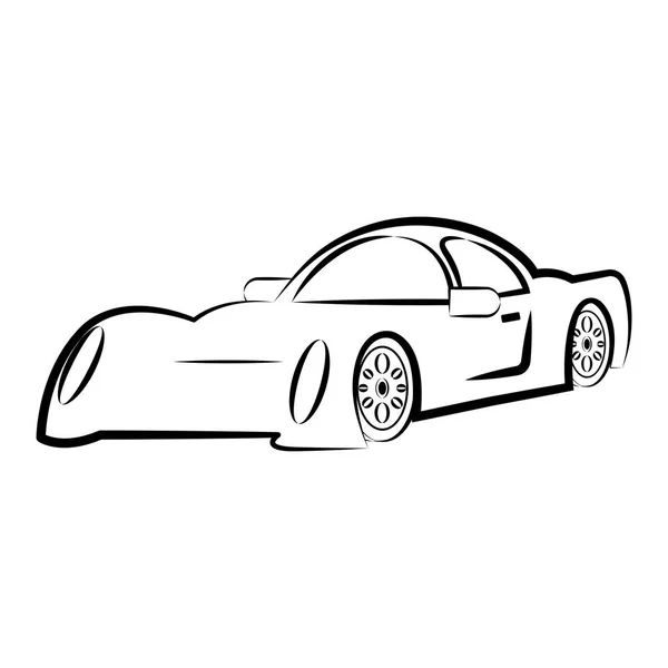 Esbozo de coche de carreras aislado — Vector de stock
