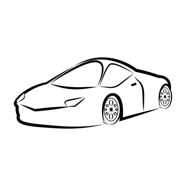 Esbozo de coche de carreras aislado — Vector de stock