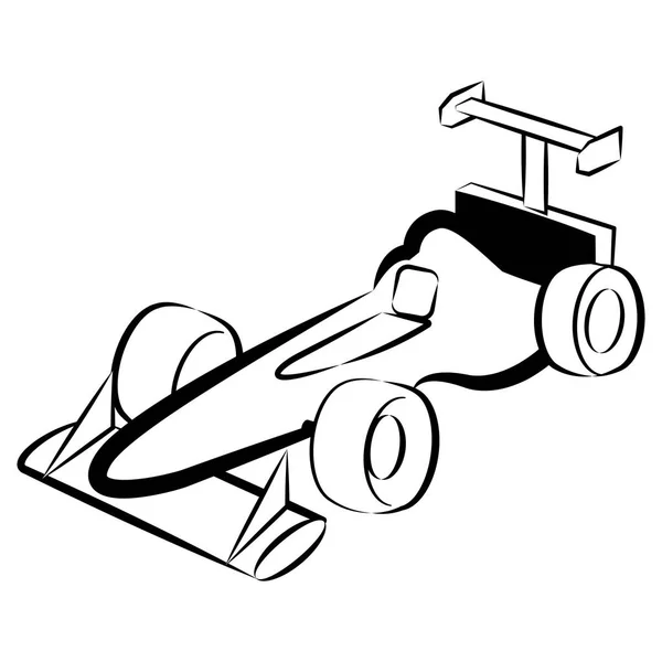 Croquis isolé de voiture de course — Image vectorielle