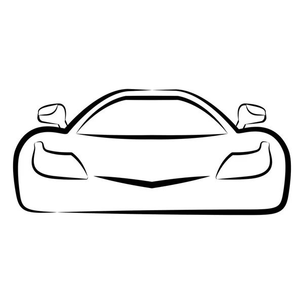 レーシングカースケッチの正面図 — ストックベクタ