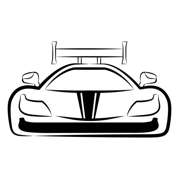 レーシングカースケッチの正面図 — ストックベクタ