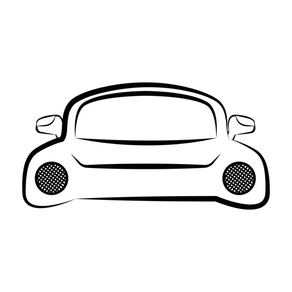 Vista frontal de un boceto de un coche de carreras — Archivo Imágenes Vectoriales