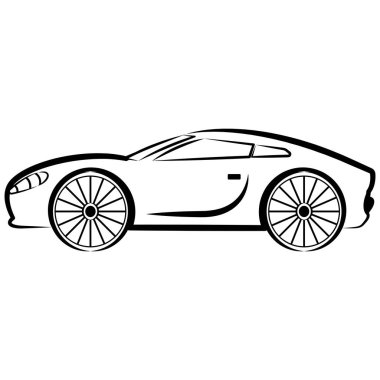 Yarış arabası çiziminin yan görünümü