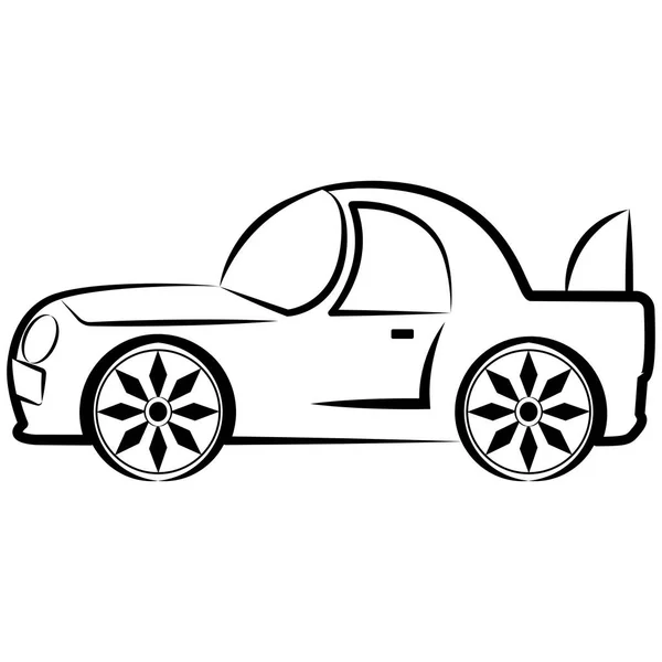 Yarış arabası çiziminin yan görünümü — Stok Vektör