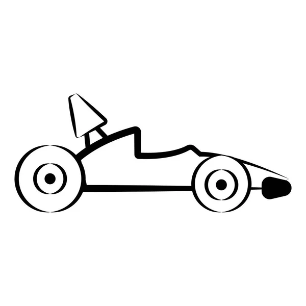 Side view of a racing car sketch — Stock Vector