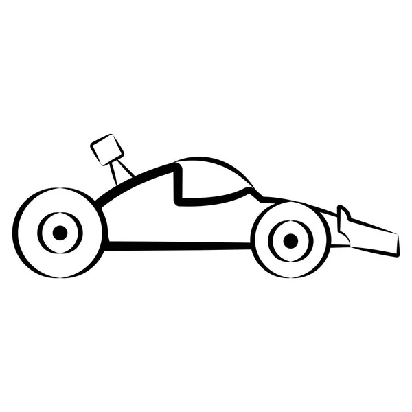 Вид збоку ескіз гоночного автомобіля — стоковий вектор