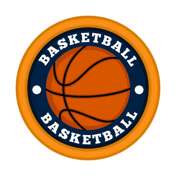 Emblema di basket isolato — Vettoriale Stock