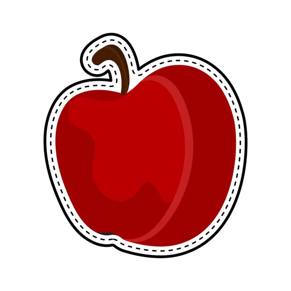 Etiqueta pontilhada de maçã isolada — Vetor de Stock