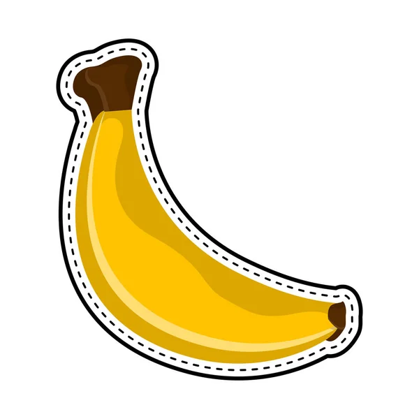 Geïsoleerde banaan gestippelde sticker — Stockvector