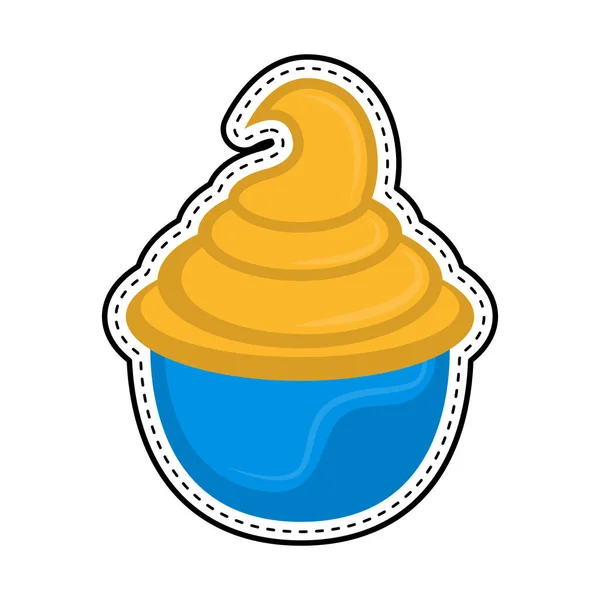 Ice Cream Sundae gestippelde sticker — Stockvector
