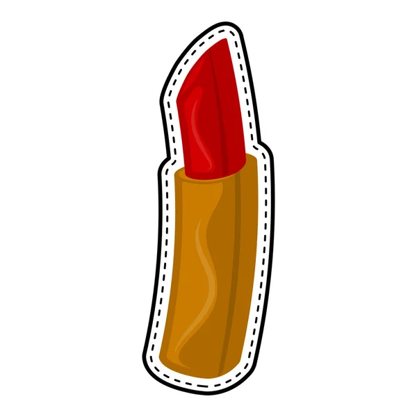 Geïsoleerde Lipstick gestippelde sticker — Stockvector