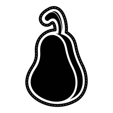 İzole armut simgesi noktalı etiket