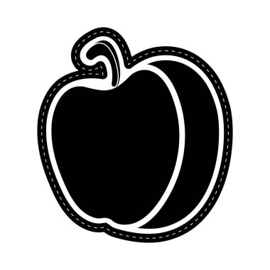 İzole elma simgesi noktalı etiket