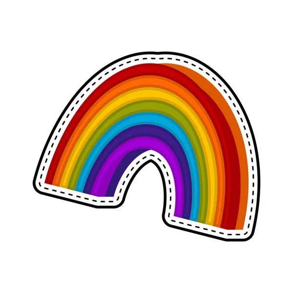 Isolated rainbow dotted sticker