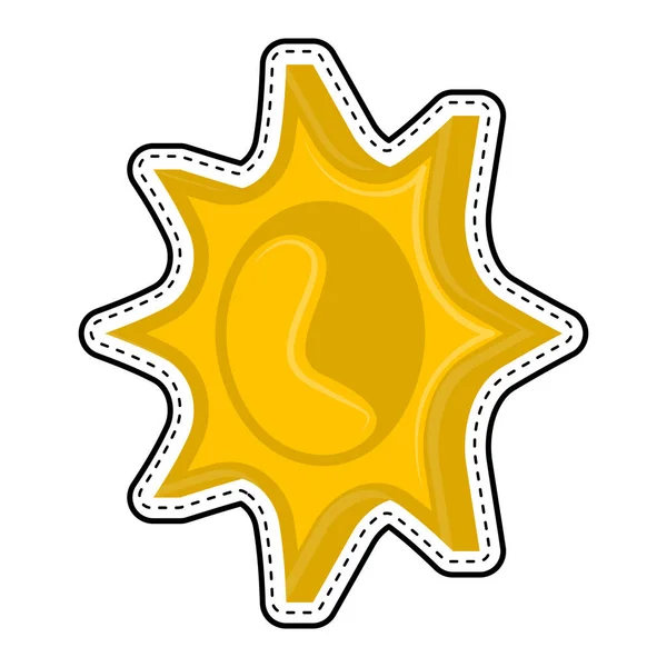 Isolated sun dotted sticker — Stock Vector