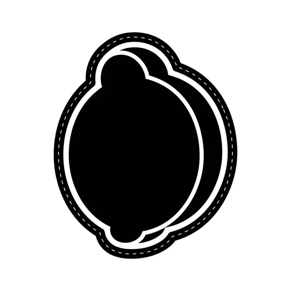 Icono de limón aislado pegatina punteada — Archivo Imágenes Vectoriales