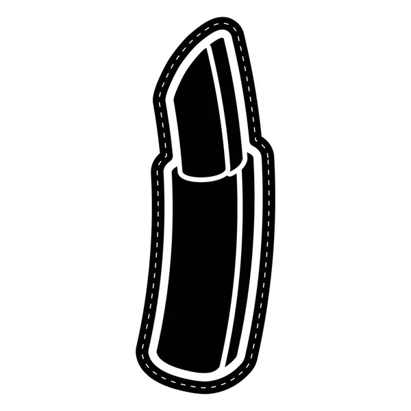 Etiqueta engomada punteada icono lápiz labial aislado — Vector de stock
