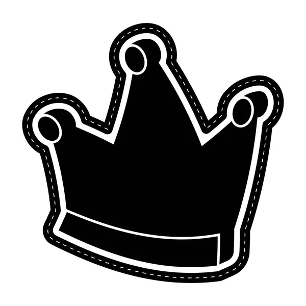 Geïsoleerde kroon pictogram gestippelde sticker — Stockvector
