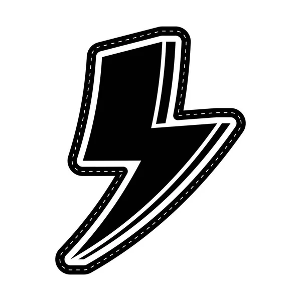 Isolé icône tonnerre pointillé autocollant — Image vectorielle