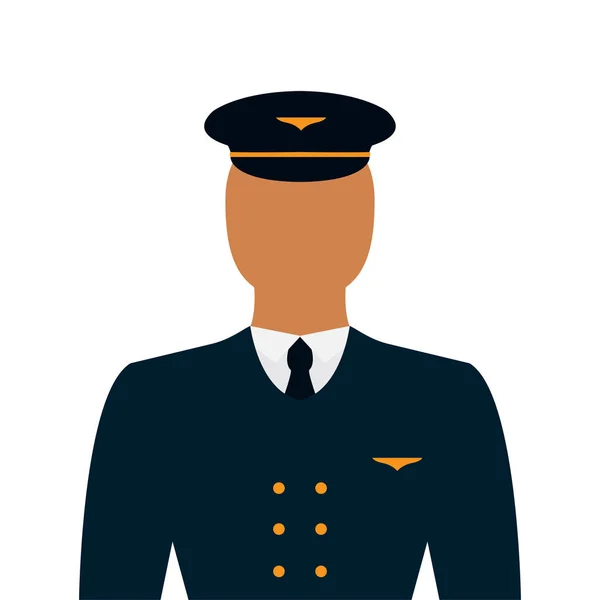 İzole erkek pilot — Stok Vektör