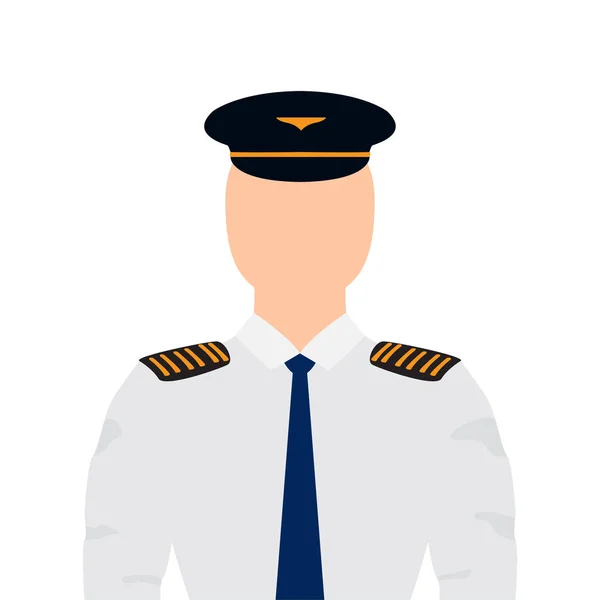 Isolerad manlig pilot — Stock vektor