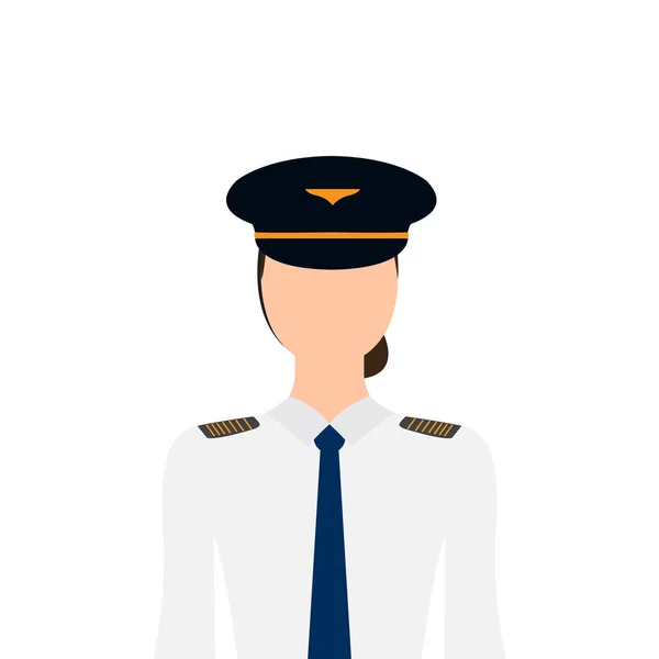 Isolerad kvinnlig pilot — Stock vektor