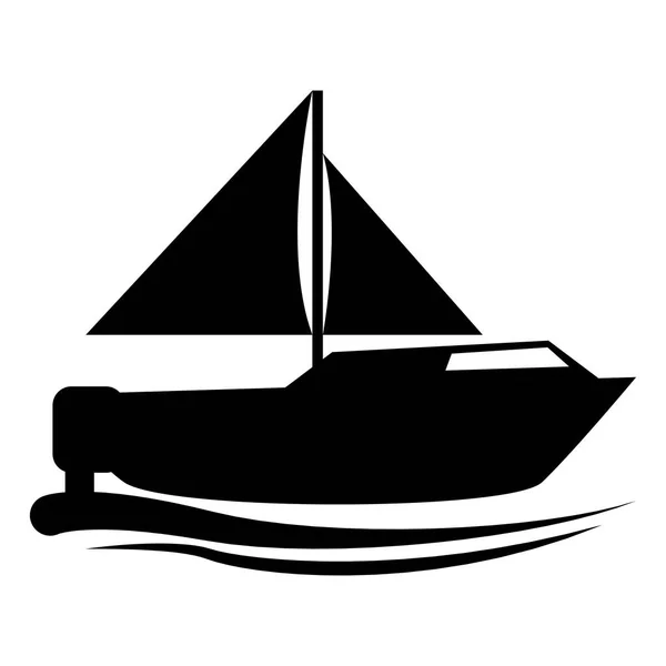 Isoleret sejlbåd ikon billede – Stock-vektor
